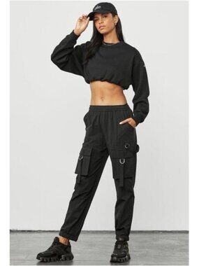 NWT Alo High-Waist City Wise Cargo Pants in Black Size M